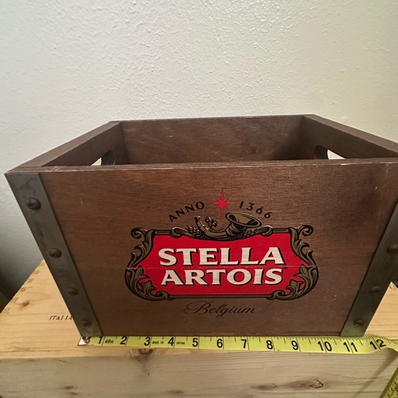 Stella Artois Holiday Wood Metal Beer Crate - Picture 7 of 9
